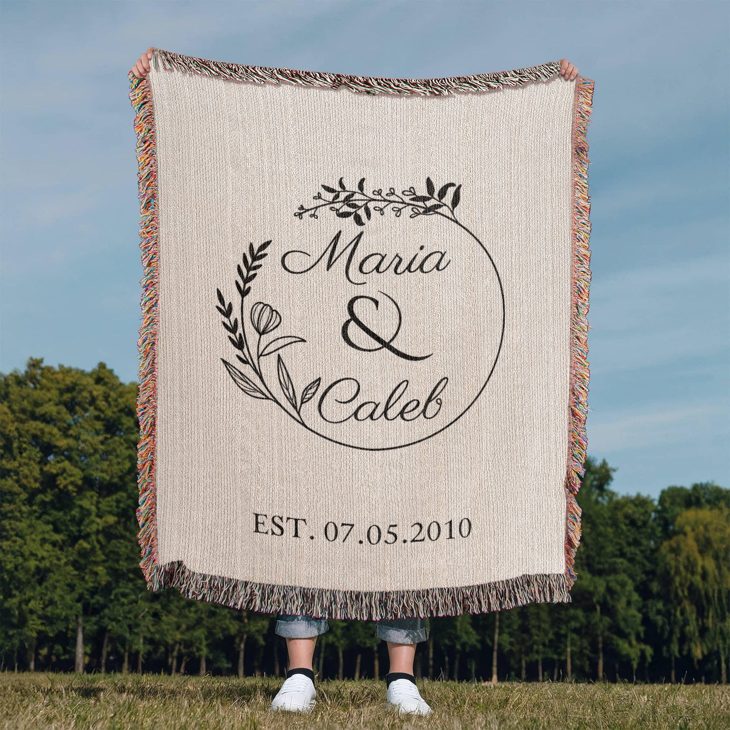 Custom Bride and Groom Gift, Personalized Last Name Gift Blanket,  Wedding Monogram Couple Keepsake Blanket, Anniversary His and Hers Gift