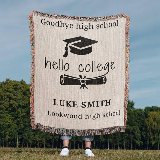 Custom Diploma Blanket for Graduate, High School Graduation Gift Personalized Meaningful graduation Presents for Seniors and College Grads