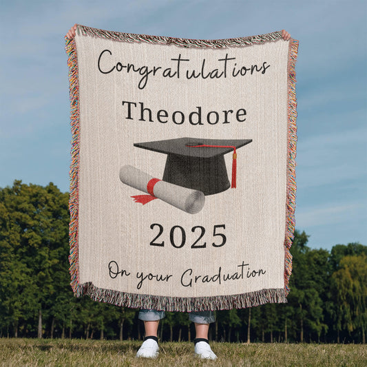 Graduation blanket 2025, Personalized gift, Grad throw, College graduation present, Unique 2025 class gift
