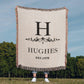Custom Woven Throw Blanket Cotton Personalized Name And Initial  Family Blanket Adult Throw, 4th Year Anniversary Gift Tapestry Blanket