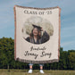 Custom Blanket Photo Gift, Graduation Gift for Her, College Gift, Custom Gift for Her, Cadre Photo Blanket, Personalized Gift for Her