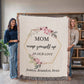 Custom Message  Personalized Woven Throw, Personalized Floral Blanket Gift For Mom, Wedding Anniversary Gift, Custom  Christmas Present.