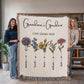 Custom Grandma Garden Blanket, Personalized Birth Flower Blanket, Granny Keepsake Gift, Mother's Day & Christmas Gift