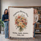 Nana's Garden Blanket, Personalized Cotton  Throw, Floral Birth Flower Gift, Grandparent Keepsake, Custom Family Name Blanket, Mother's Day Gift