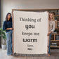 Thinking Of You Woven Blanket, Blanket Message Gift For Mom/Dad,Custom Blanket Gift For Loved One, Personalized Name Sentimental Gift