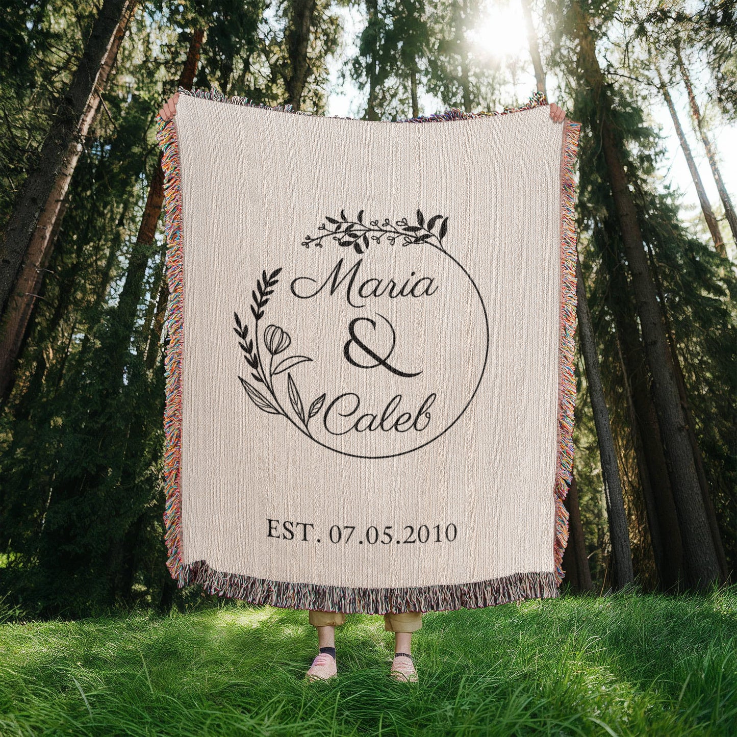 Custom Bride and Groom Gift, Personalized Last Name Gift Blanket,  Wedding Monogram Couple Keepsake Blanket, Anniversary His and Hers Gift
