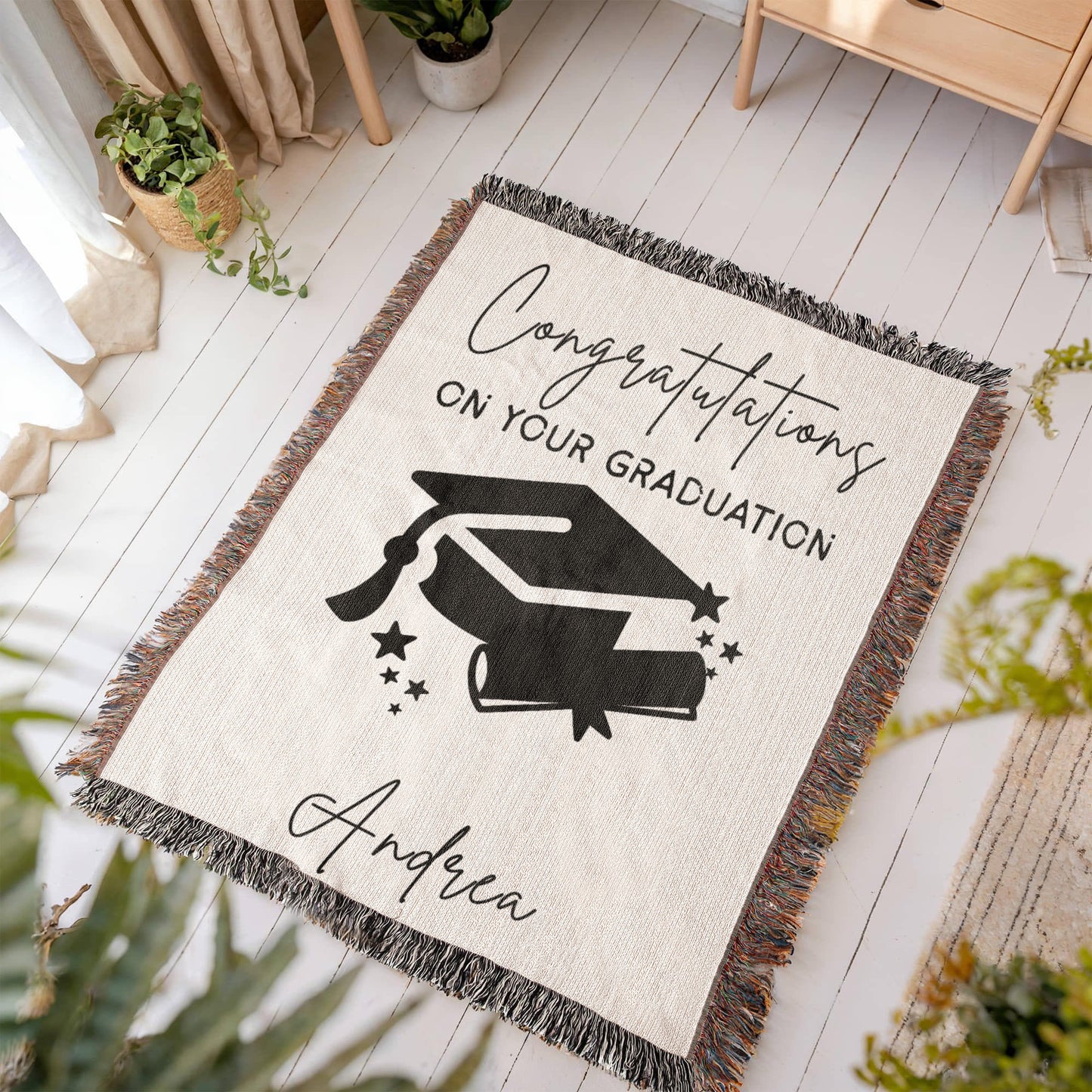 Graduation blanket, personalized gift, graduation keepsake, custom blanket, congratulatory gift, graduate throw, academic achievement gift