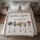 Custom Grandma Garden Blanket, Personalized Birth Flower Blanket, Granny Keepsake Gift, Mother's Day & Christmas Gift
