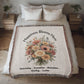 Nana's Garden Blanket, Personalized Cotton  Throw, Floral Birth Flower Gift, Grandparent Keepsake, Custom Family Name Blanket, Mother's Day Gift