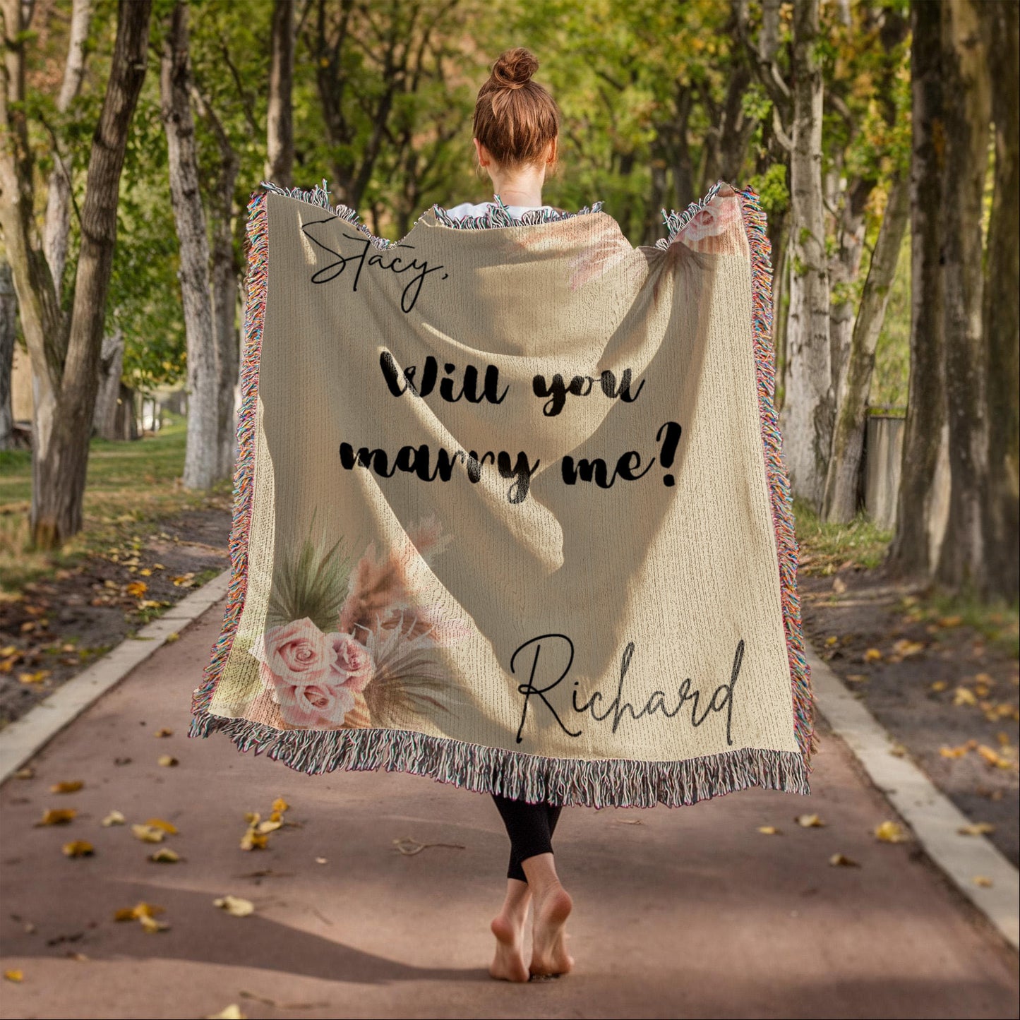 Personalized Woven Blanket, Wedding Gift Blanket, Custom Love Blanket, Proposal & Anniversary Present, Custom Names Throw for Couplesv