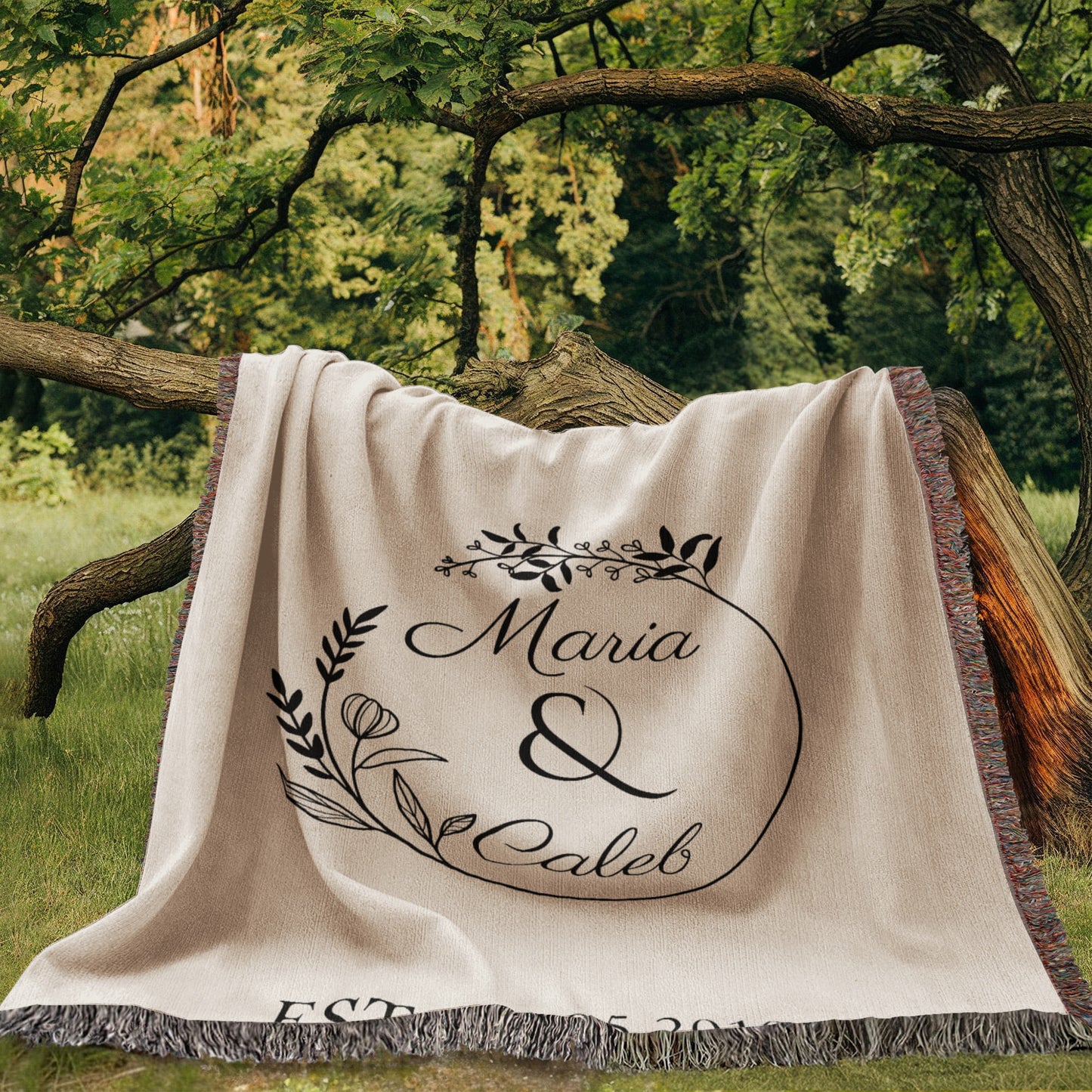 Custom Bride and Groom Gift, Personalized Last Name Gift Blanket,  Wedding Monogram Couple Keepsake Blanket, Anniversary His and Hers Gift