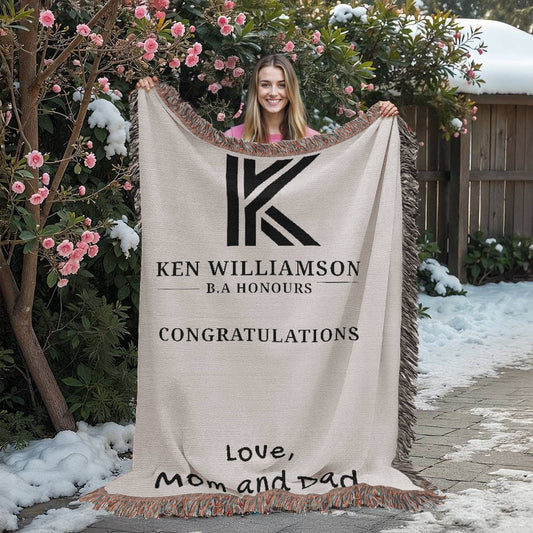 BA Honors Graduation Blanket, Gift from Mom, Dad, College Grad Gift, University Keepsake, Graduation Throw