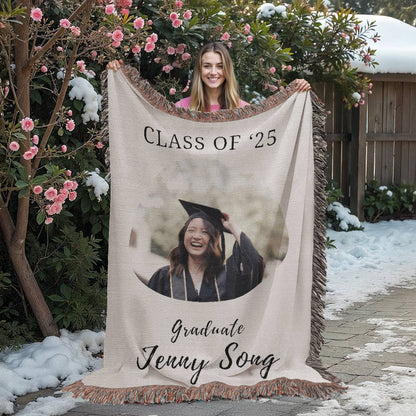 Custom Blanket Photo Gift, Graduation Gift for Her, College Gift, Custom Gift for Her, Cadre Photo Blanket, Personalized Gift for Her