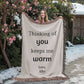 Thinking Of You Woven Blanket, Blanket Message Gift For Mom/Dad,Custom Blanket Gift For Loved One, Personalized Name Sentimental Gift