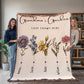 Custom Grandma Garden Blanket, Personalized Birth Flower Blanket, Granny Keepsake Gift, Mother's Day & Christmas Gift