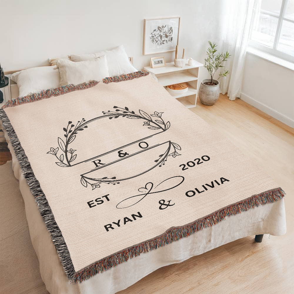 Personalized Wedding Blanket, His and Hers Custom Blanket, Newlyweds Housewarming Gift, Personalized Wedding Gift, Mr and Mrs Gifts Birthday