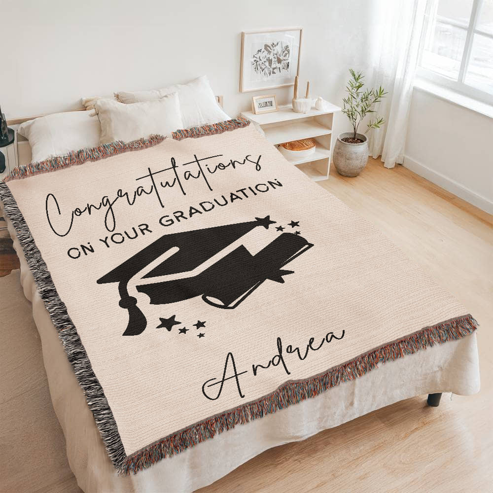 Graduation blanket, personalized gift, graduation keepsake, custom blanket, congratulatory gift, graduate throw, academic achievement gift