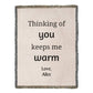Thinking Of You Woven Blanket, Blanket Message Gift For Mom/Dad,Custom Blanket Gift For Loved One, Personalized Name Sentimental Gift