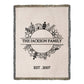 Personalized  Blanket Family Name Gift, Custom Throw Blanket, Customized Holiday Woven  Décor, Custom Christmas Gift For Mom