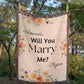 Custom Proposal Woven Blanket, Will You Marry Me Blanket, Marriage Proposal Ideas, Marry Me Personalised Throw, Unique Floral Proposal Gift