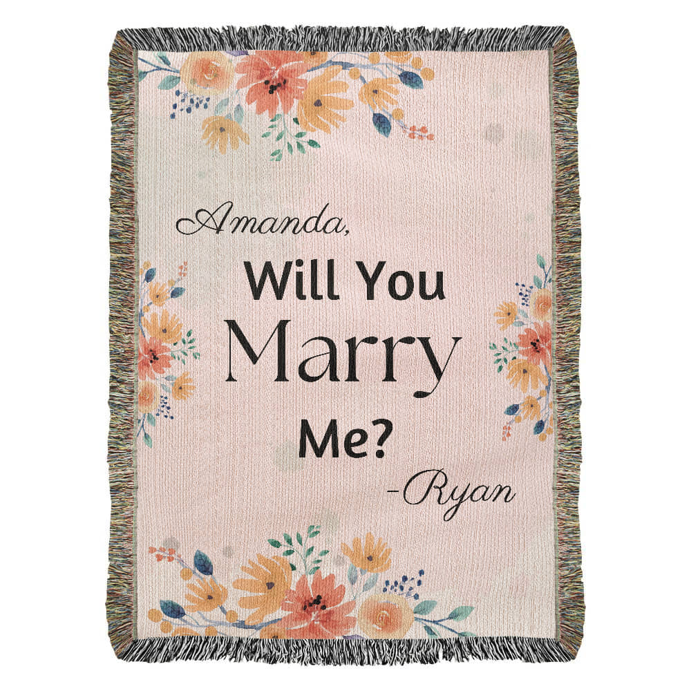 Customized Proposal Blanket, Personalized Engagement Gift, Wedding Blanket, Sentimental Gift, Romantic Gesture, Customized Blanket Gift