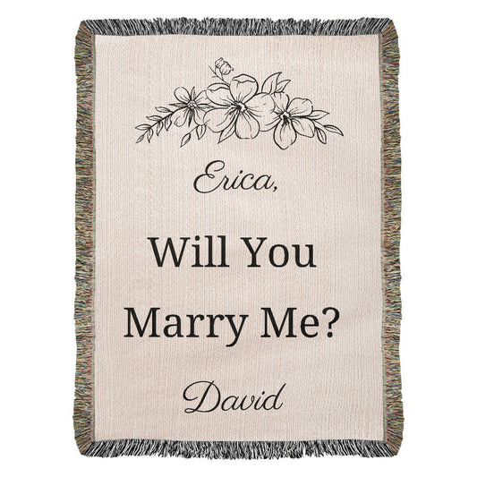 Custom Engagement Marry Me Blanket, Will You Marry Me Proposal Wedding Gift, Marriage Proposal Woven Blanket, Unique Proposal Gift Ideas