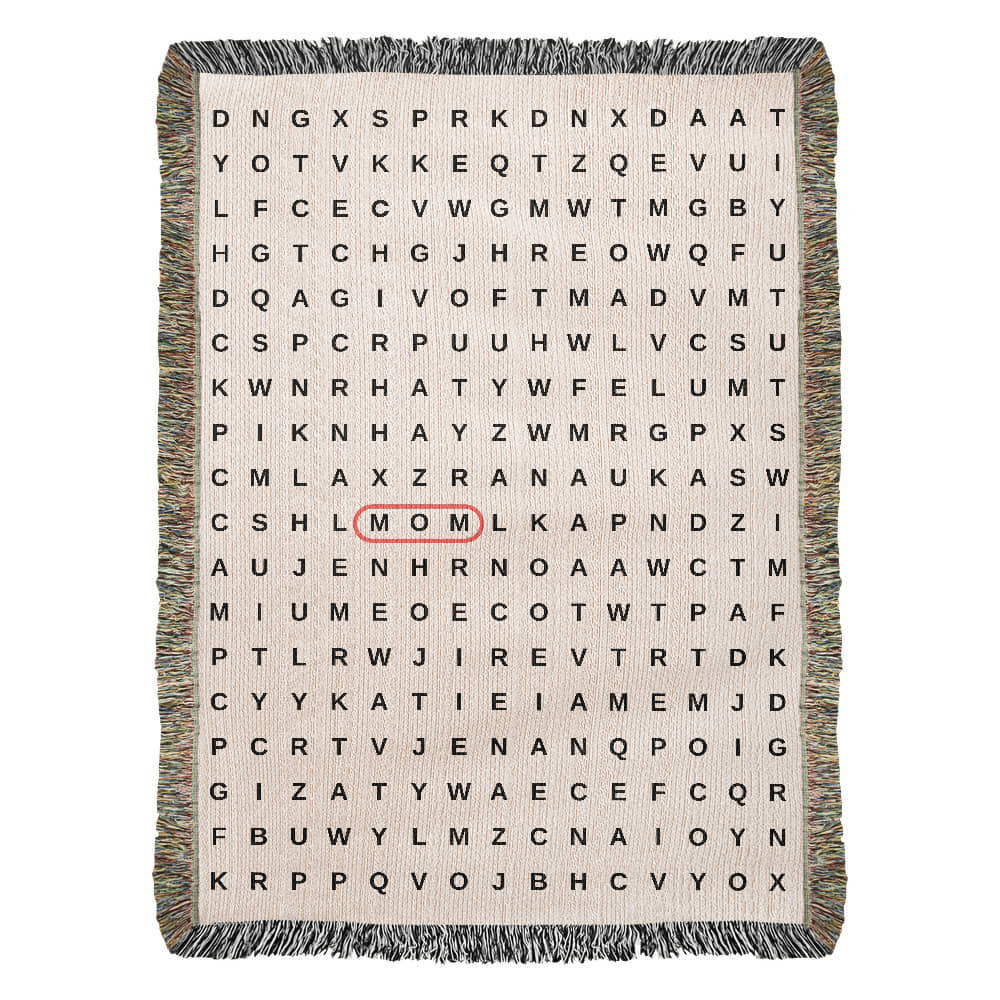 Crossword Woven Blanket, Search Word Anniversary Blanket Wedding Gift