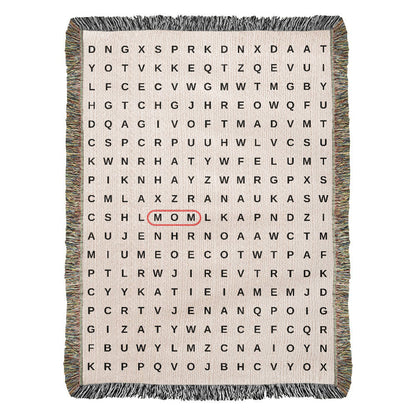 Crossword Woven Blanket, Search Word Anniversary Blanket Wedding Gift
