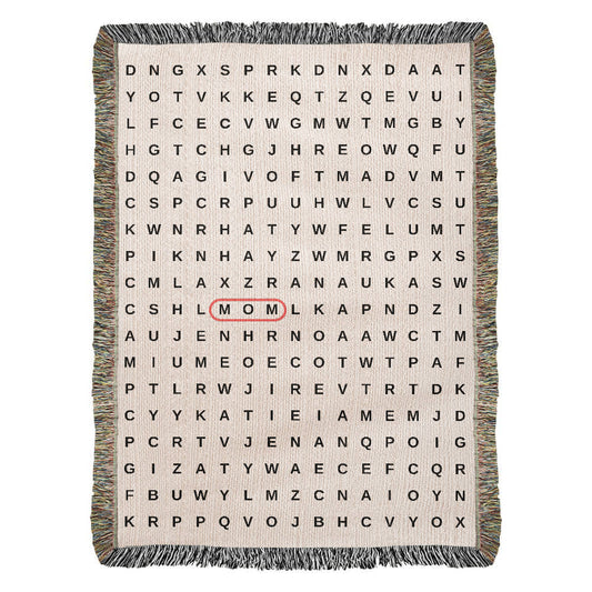 Crossword Woven Blanket, Search Word Anniversary Blanket Wedding Gift