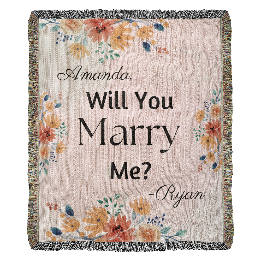 Customized Proposal Blanket, Personalized Engagement Gift, Wedding Blanket, Sentimental Gift, Romantic Gesture, Customized Blanket Gift
