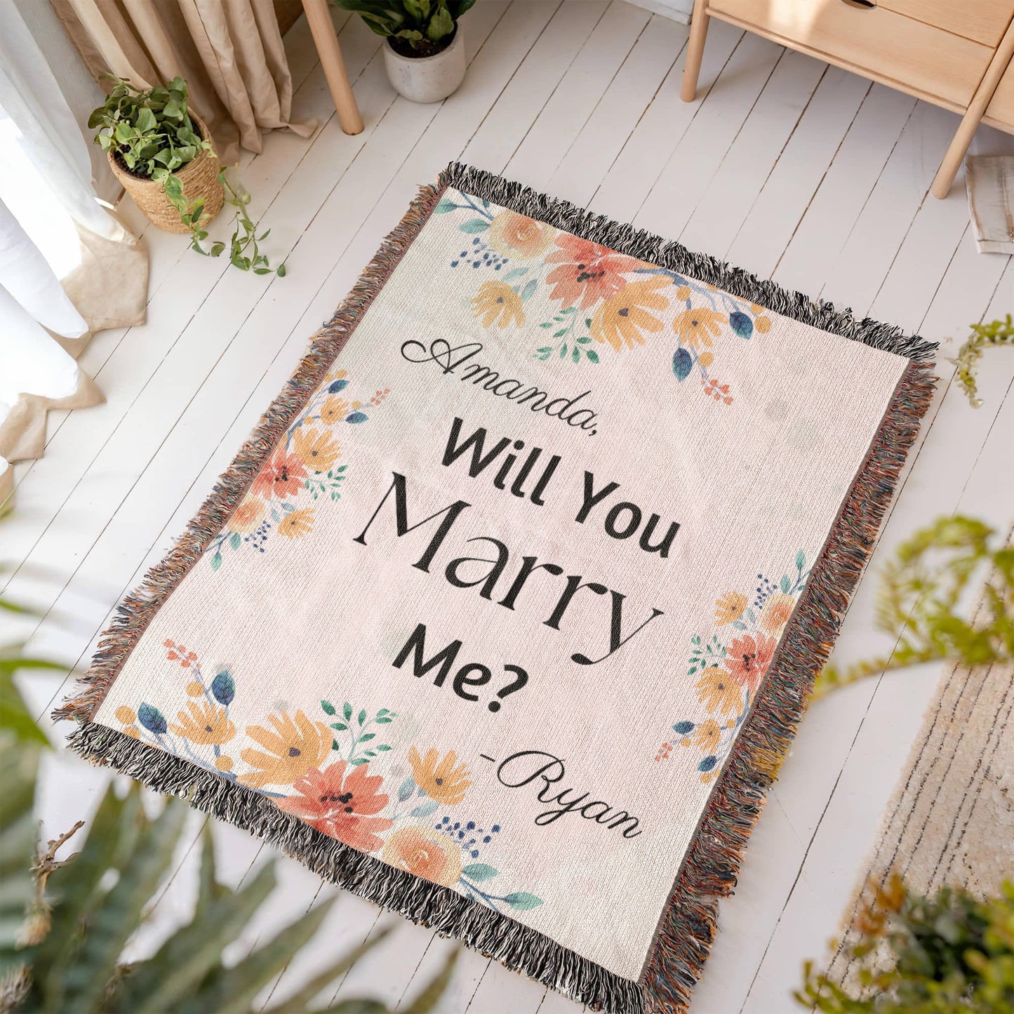 Customized Proposal Blanket, Personalized Engagement Gift, Wedding Blanket, Sentimental Gift, Romantic Gesture, Customized Blanket Gift