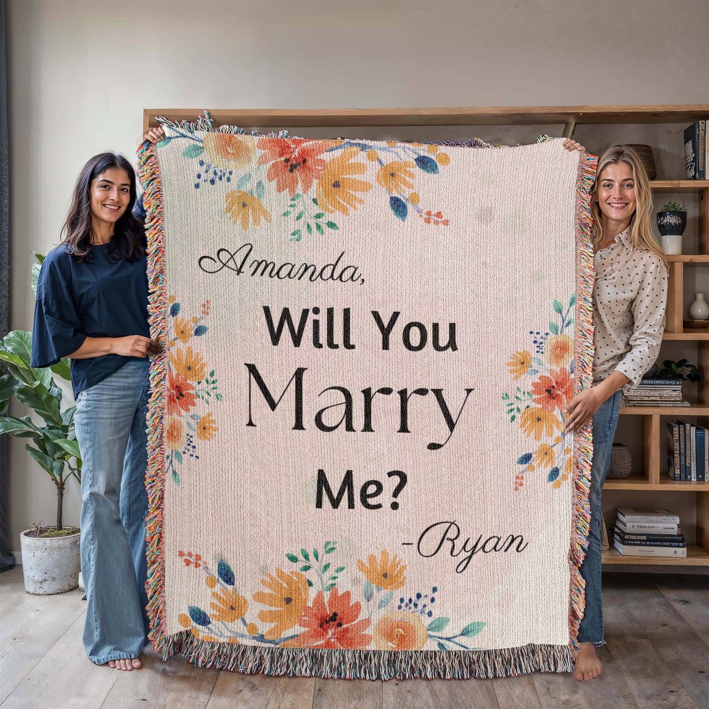 Customized Proposal Blanket, Personalized Engagement Gift, Wedding Blanket, Sentimental Gift, Romantic Gesture, Customized Blanket Gift