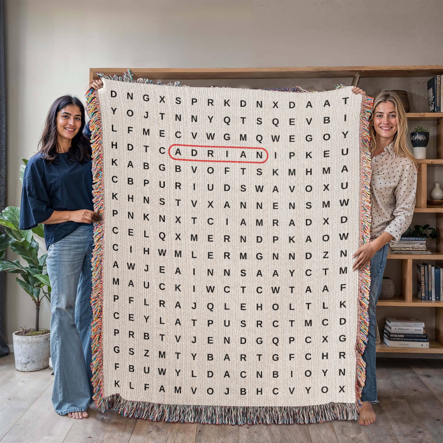Crossword Woven Blanket, Search Word Anniversary Blanket Wedding Gift