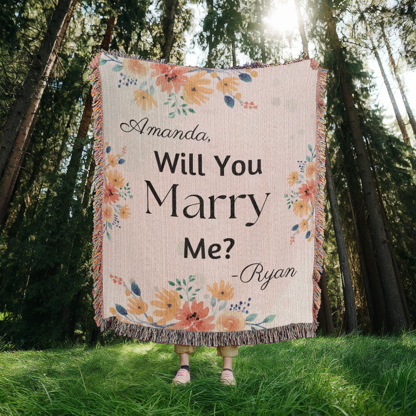 Customized Proposal Blanket, Personalized Engagement Gift, Wedding Blanket, Sentimental Gift, Romantic Gesture, Customized Blanket Gift