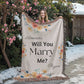 Custom Proposal Woven Blanket, Will You Marry Me Blanket, Marriage Proposal Ideas, Marry Me Personalised Throw, Unique Floral Proposal Gift