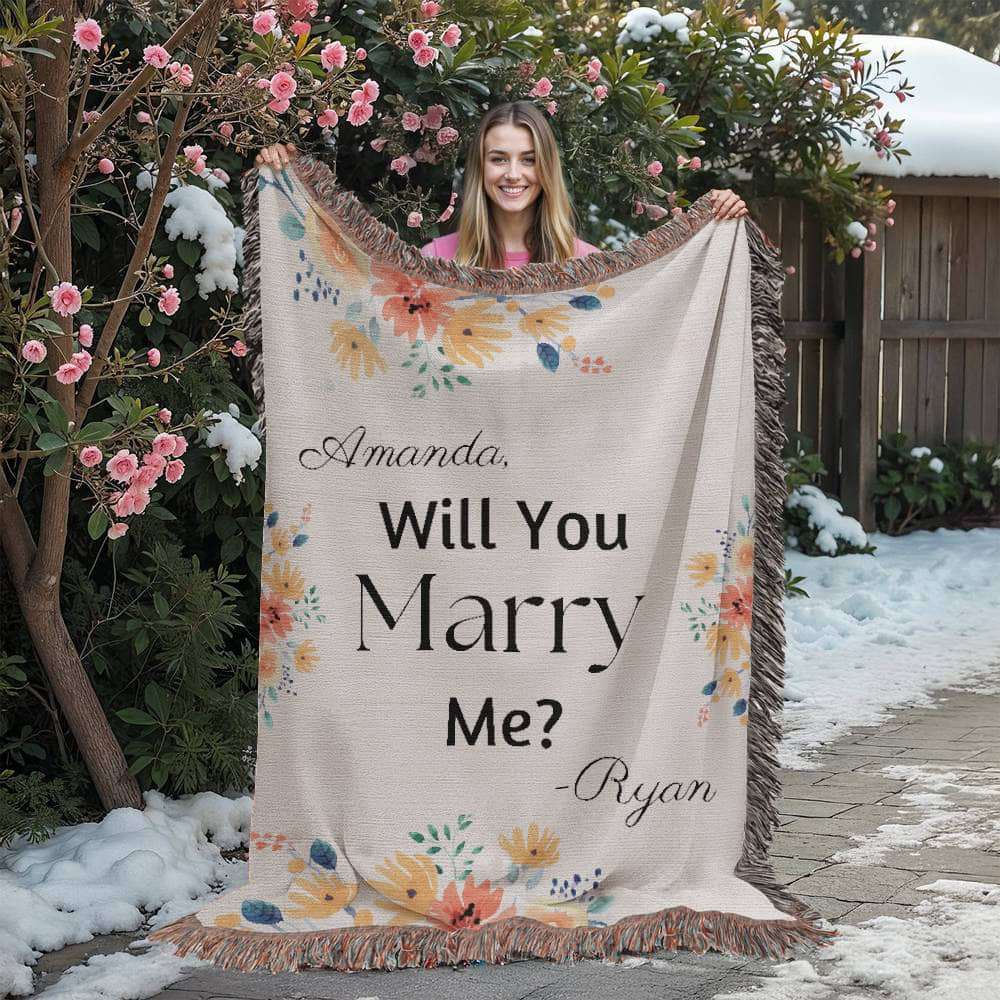 Customized Proposal Blanket, Personalized Engagement Gift, Wedding Blanket, Sentimental Gift, Romantic Gesture, Customized Blanket Gift