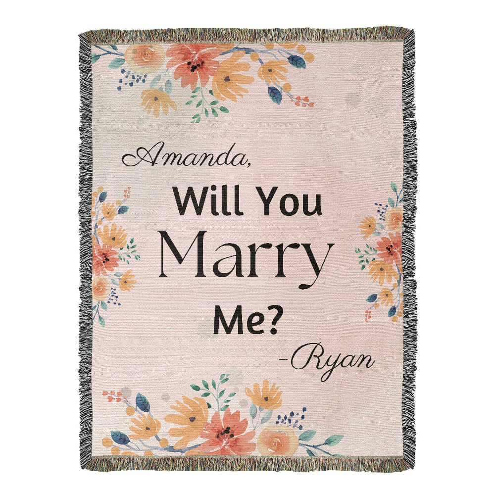 Customized Proposal Blanket, Personalized Engagement Gift, Wedding Blanket, Sentimental Gift, Romantic Gesture, Customized Blanket Gift