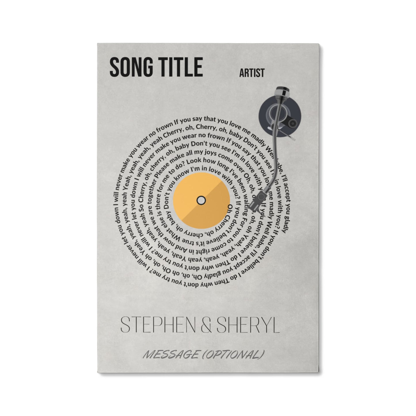 Custom Song Lyrics Gift For Couples