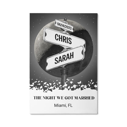The Night we got married Couples Gift Canvas