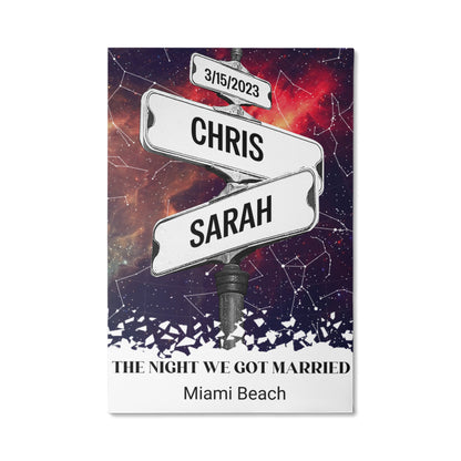 The Night we got married Starmap Couples Gift Canvas