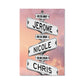 Personalized Name Vintage Street Sign Canvas, Street Sign with Names and Birth Dates of Family Members