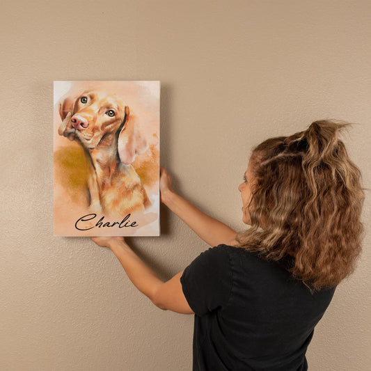 Personalized Pet Watercolor Portraits from photo canvas