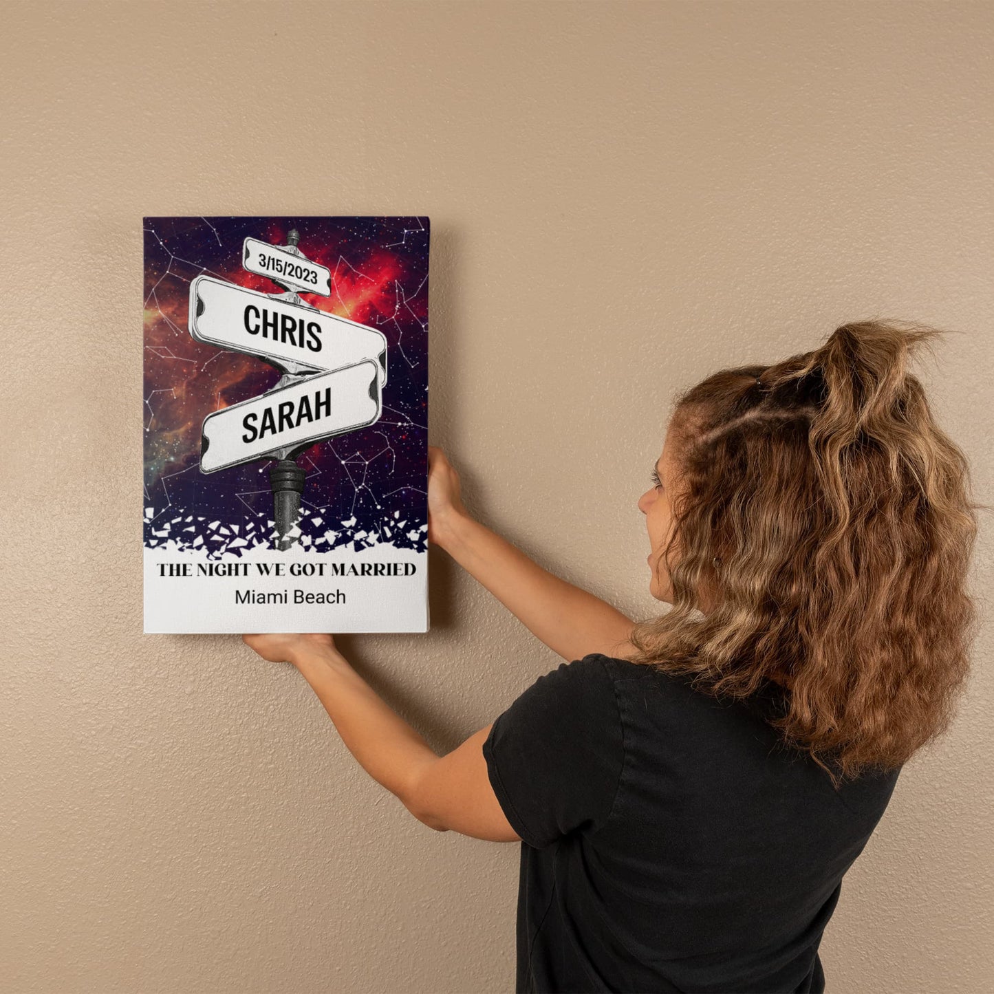 The Night we got married Starmap Couples Gift Canvas