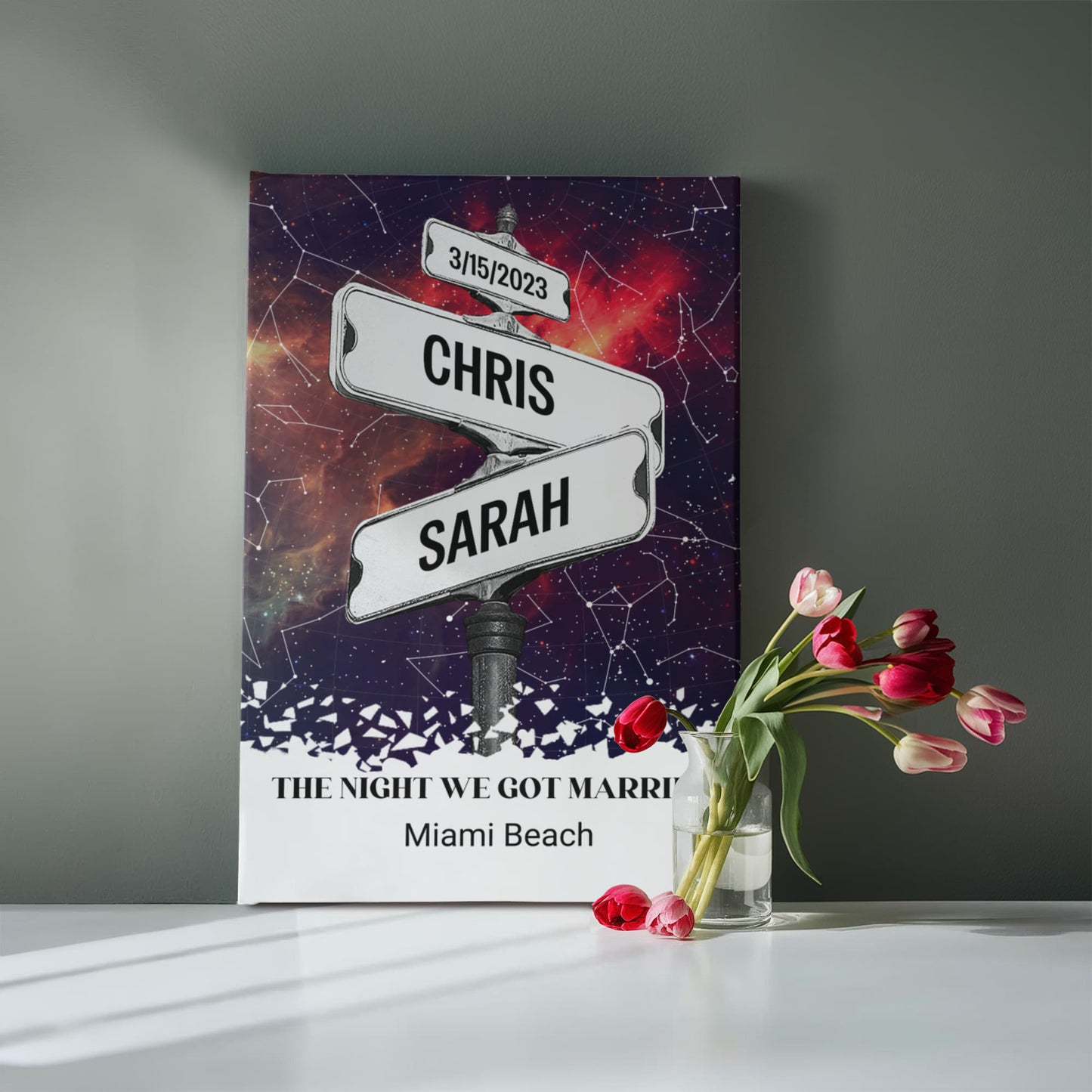 The Night we got married Starmap Couples Gift Canvas