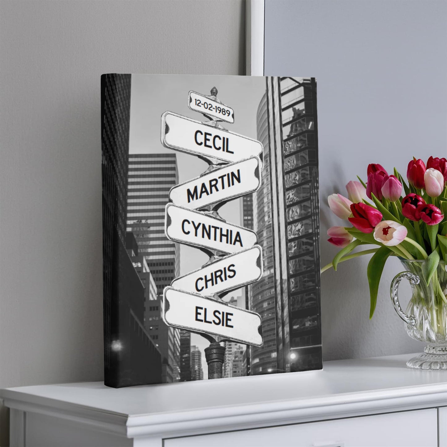 Street Sign With Family Names