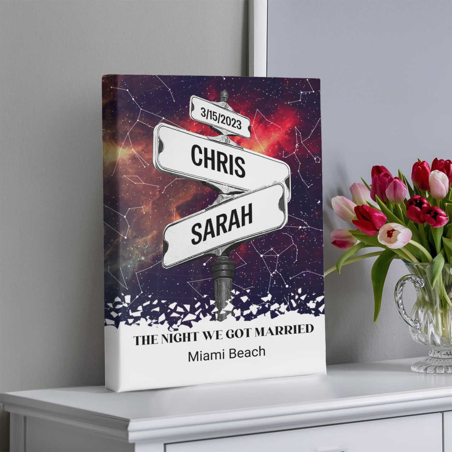 The Night we got married Starmap Couples Gift Canvas