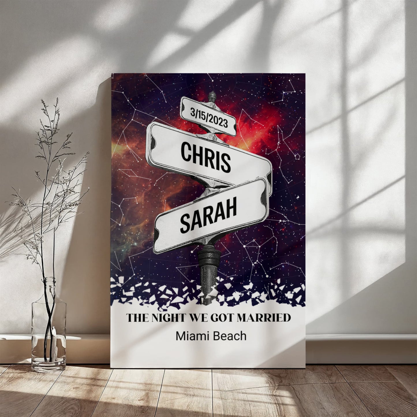 The Night we got married Starmap Couples Gift Canvas