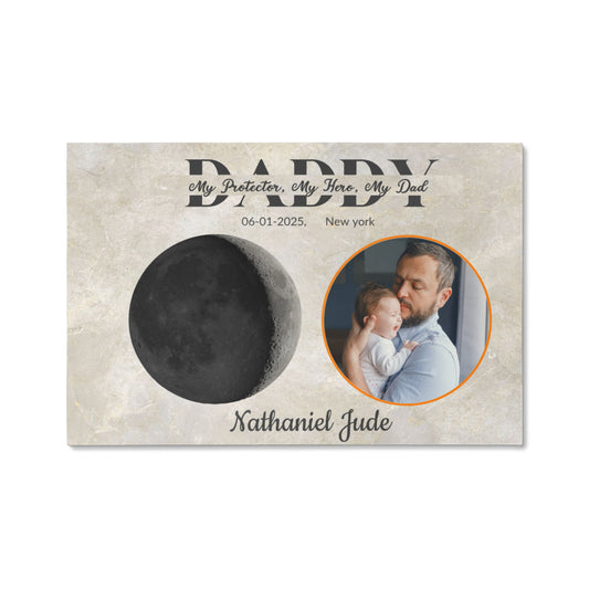 My Protector, My Hero My dad Moon Phase Canvas
