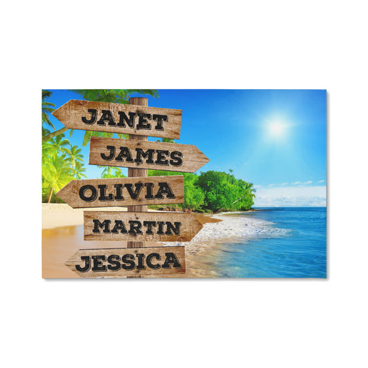 Family Beach Sign With  Names