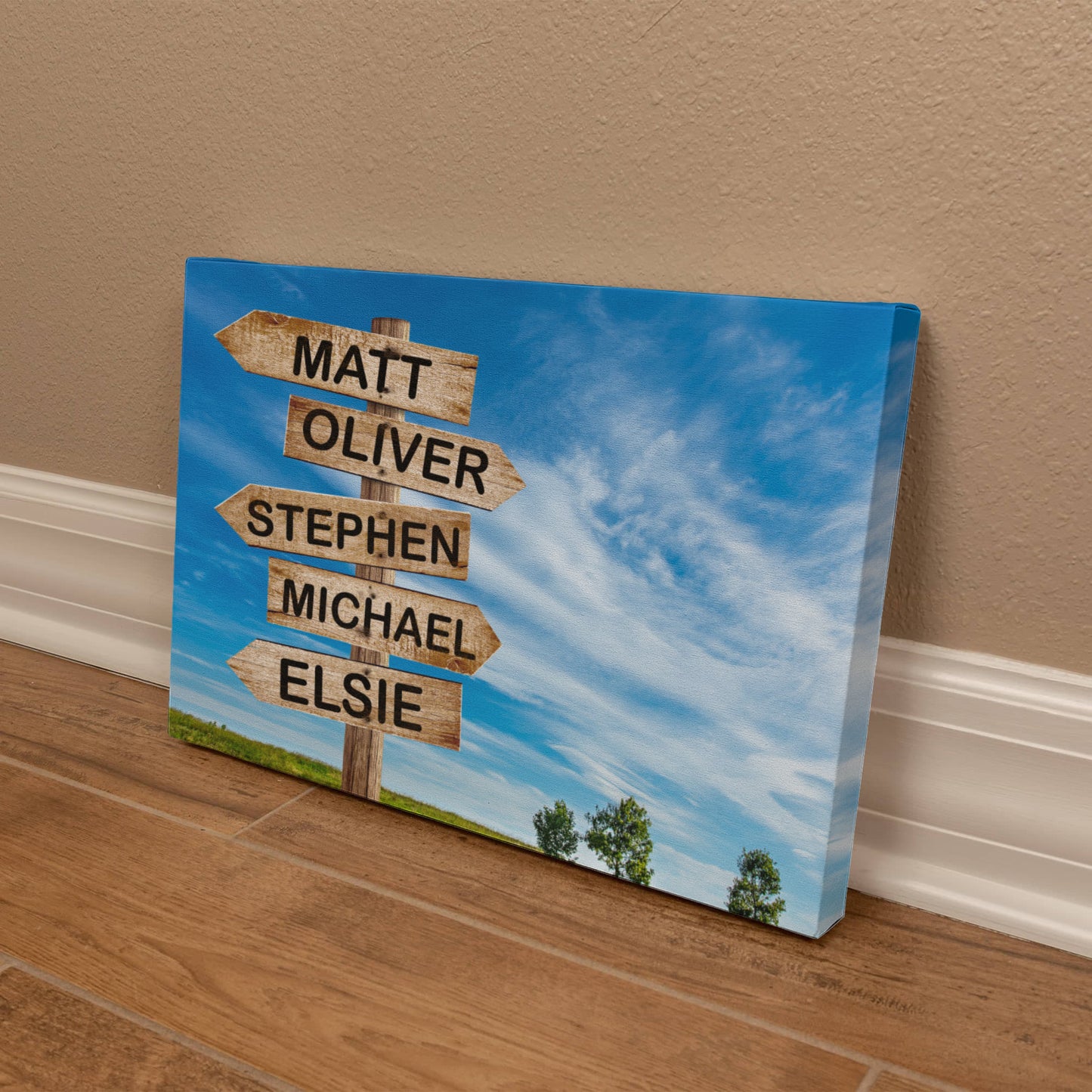 Wooden Family Name Street sign